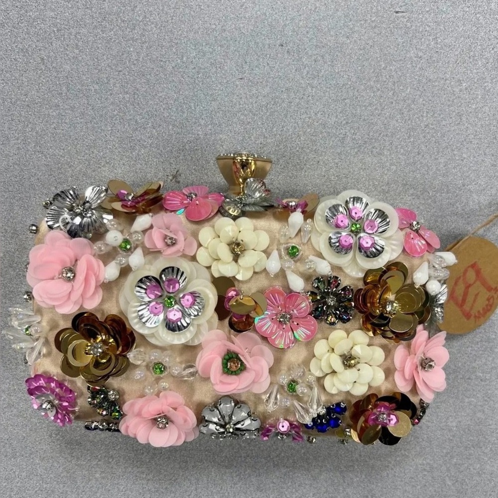Handmade small flower clutch